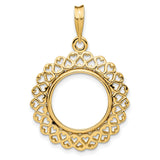 15 mm 14k Yellow Gold coin bezel for 15 mm Coin
