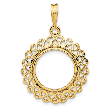 15 mm 14k Yellow Gold coin bezel for 15 mm Coin