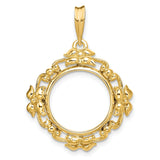 15 mm 14k Yellow Gold coin bezel for 15 mm Coin