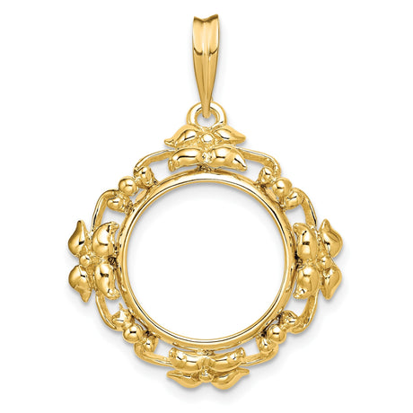 15 mm 14k Yellow Gold coin bezel for 15 mm Coin