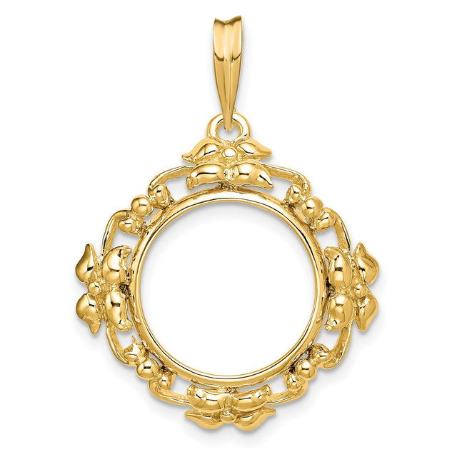 15 mm 14k Yellow Gold coin bezel for 15 mm Coin