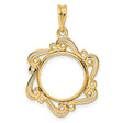 15 mm 14k Yellow Gold coin bezel for 15 mm Coin