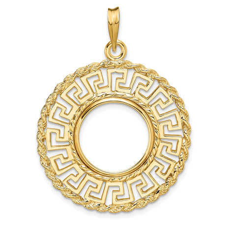 15 mm 14k Yellow Gold coin bezel for 15 mm Coin