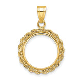 15 mm 14k Yellow Gold coin bezel for 15 mm Coin