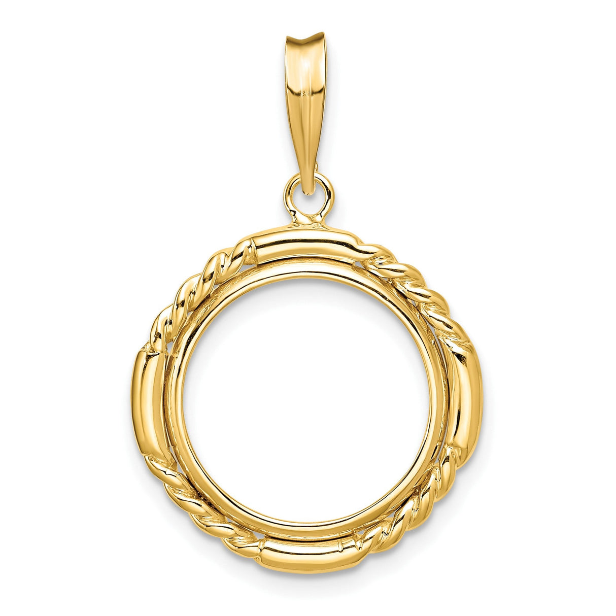 15 mm 14k Yellow Gold coin bezel for 15 mm Coin