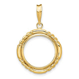 15 mm 14k Yellow Gold coin bezel for 15 mm Coin