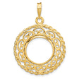 15 mm 14k Yellow Gold coin bezel for 15 mm Coin