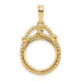 15 mm 14k Yellow Gold coin bezel for 15 mm Coin