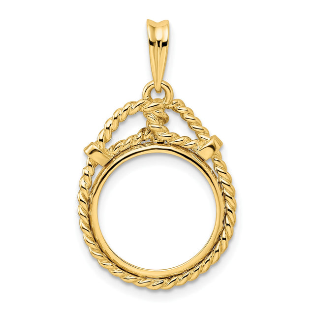 15 mm 14k Yellow Gold coin bezel for 15 mm Coin