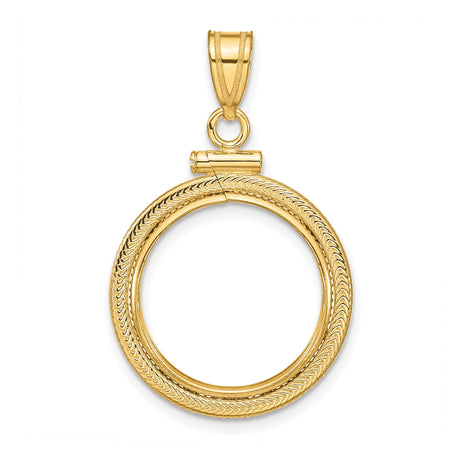 15 mm 14k Yellow Gold coin bezel for 15 mm Coin