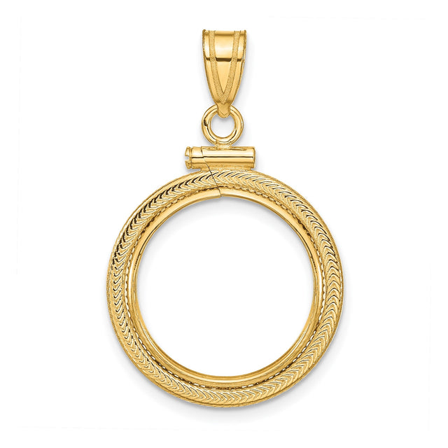 15 mm 14k Yellow Gold coin bezel for 15 mm Coin