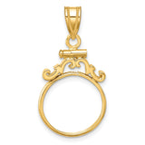 15 mm 14k Yellow Gold coin bezel for 15 mm Coin