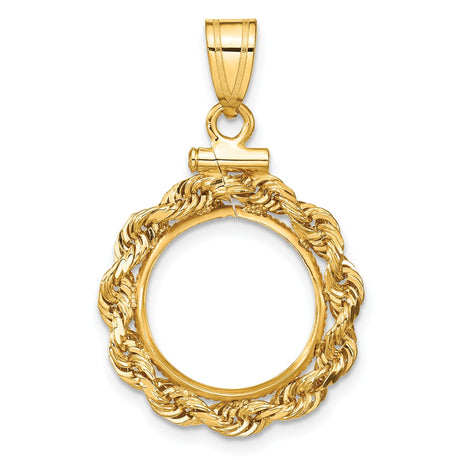 15 mm 14k Yellow Gold coin bezel for 15 mm Coin