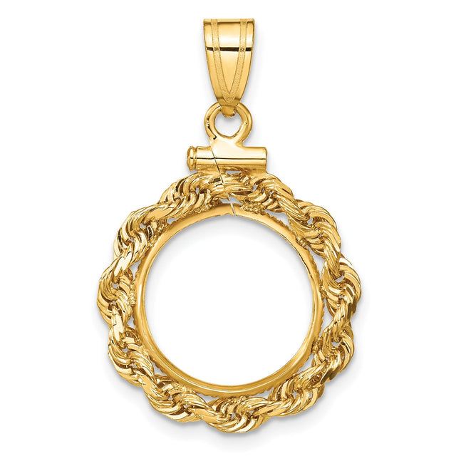 15 mm 14k Yellow Gold coin bezel for 15 mm Coin