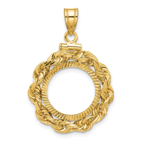 15 mm 14k Yellow Gold coin bezel for 15 mm Coin