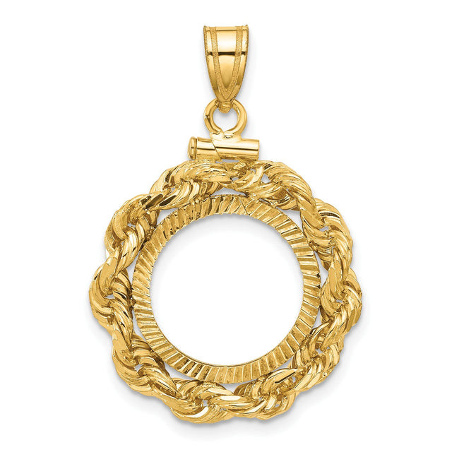 15 mm 14k Yellow Gold coin bezel for 15 mm Coin