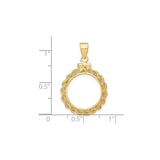15 mm 14k Yellow Gold coin bezel for 15 mm Coin — size reference (ruler)