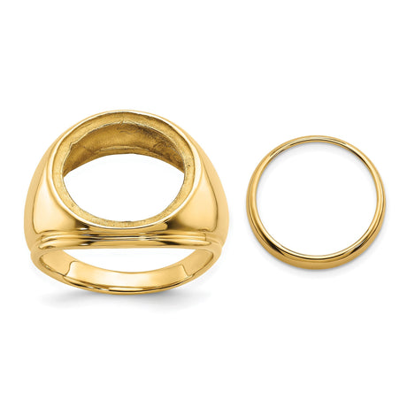 15 mm 14k Yellow Gold coin bezel for 15 mm Coin