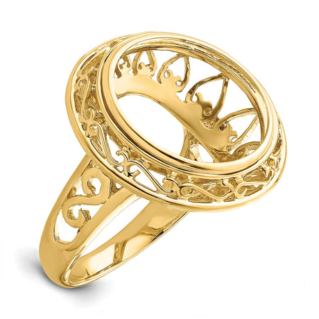 15 mm 14k Yellow Gold coin bezel for 15 mm Coin