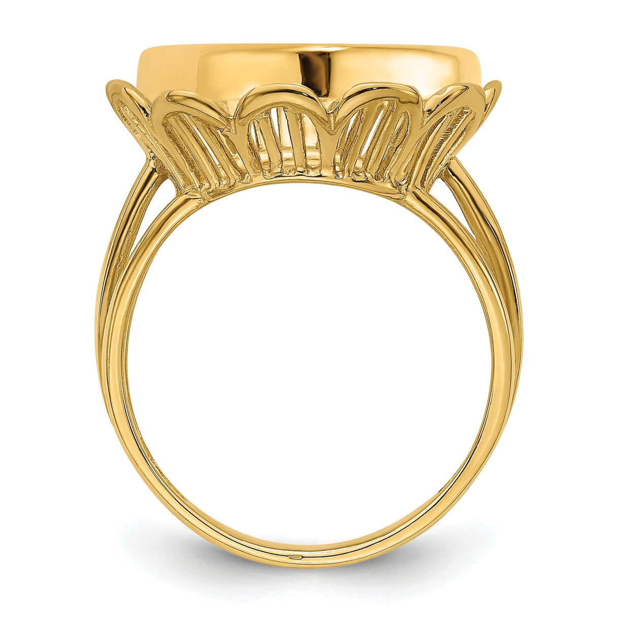15 mm 14k Yellow Gold coin bezel for 15 mm Coin — alternate view