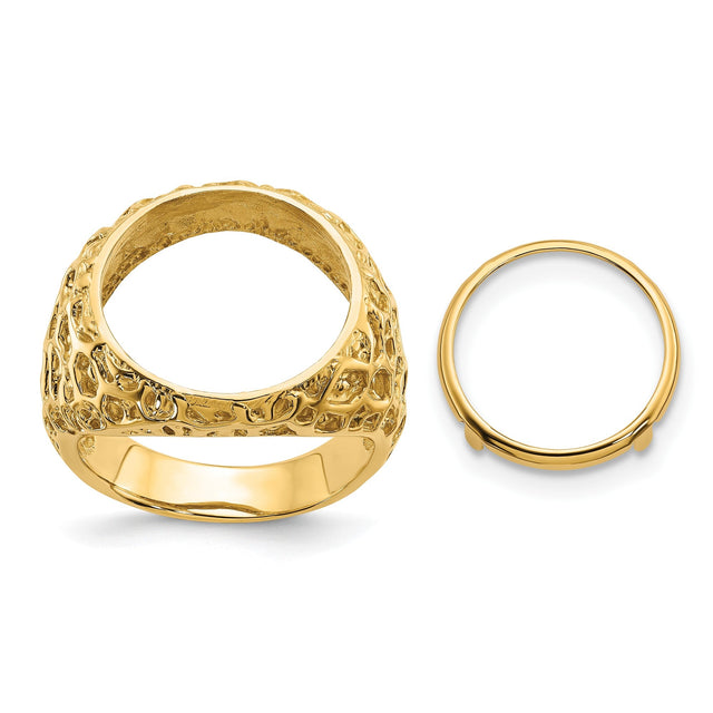 15 mm 14k Yellow Gold coin bezel for 15 mm Coin