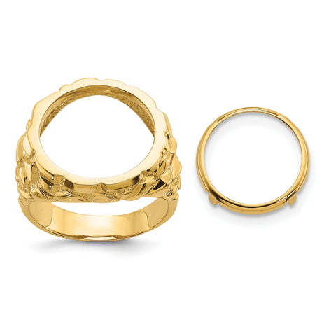 15 mm 14k Yellow Gold coin bezel for 15 mm Coin