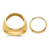 15 mm 14k Yellow Gold coin bezel for 15 mm Coin