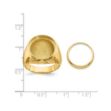 15 mm 14k Yellow Gold coin bezel for 15 mm Coin — size reference (ruler)