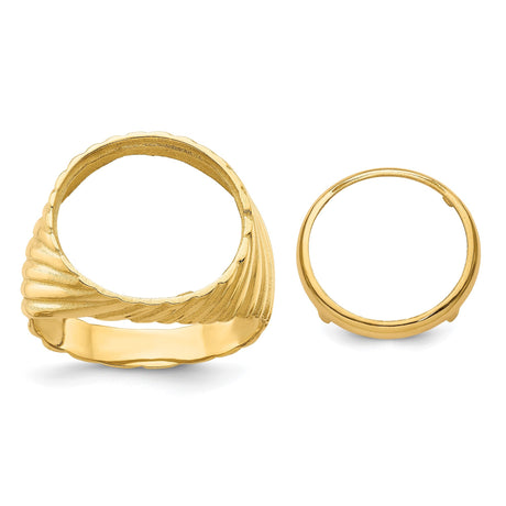 15 mm 14k Yellow Gold coin bezel for 15 mm Coin