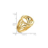 15 mm 14k Yellow Gold coin bezel for 15 mm Coin — size reference (ruler)