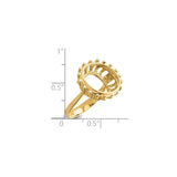 15 mm 14k Yellow Gold coin bezel for 15 mm Coin — size reference (ruler)