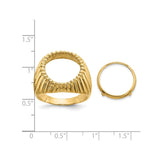 15 mm 14k Yellow Gold coin bezel for 15 mm Coin — size reference (ruler)