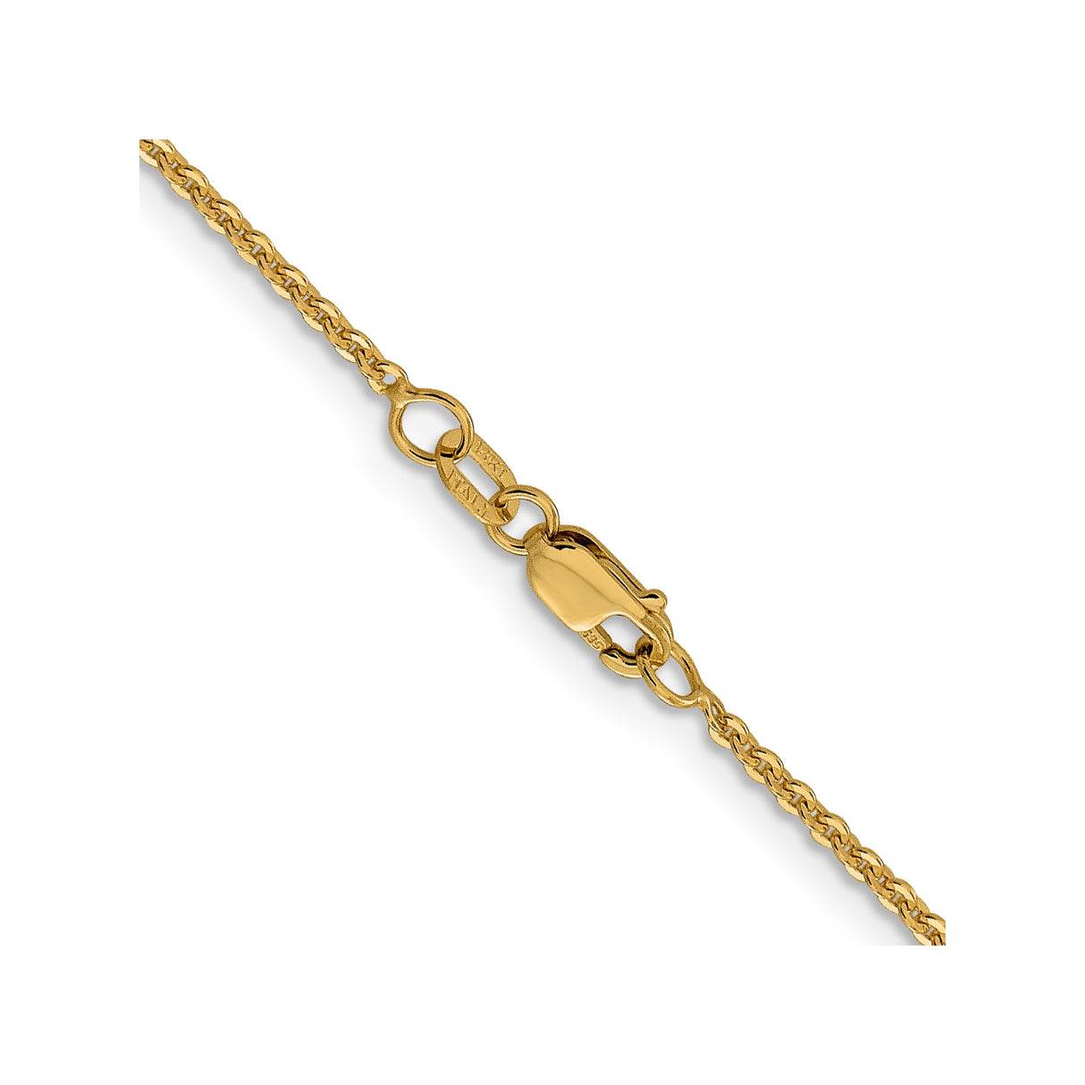 14K Yellow Gold 1.7 mm Polished Chain Necklace alternate angle