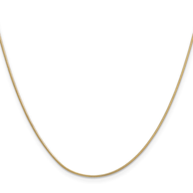 14K Yellow Gold 0.9 mm Polished Chain Necklace