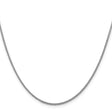 14K White Gold 1.5 mm Polished Chain Necklace, Solid