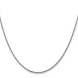 14K White Gold 1.5 mm Polished Chain Necklace, Solid