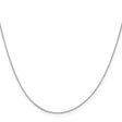 14K White Gold 0.5 mm Box Chain Necklace, Polished