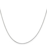 14K White Gold 0.5 mm Box Chain Necklace, Polished