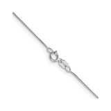 14K White Gold 0.5 mm Box Chain Necklace, Polished alternate angle