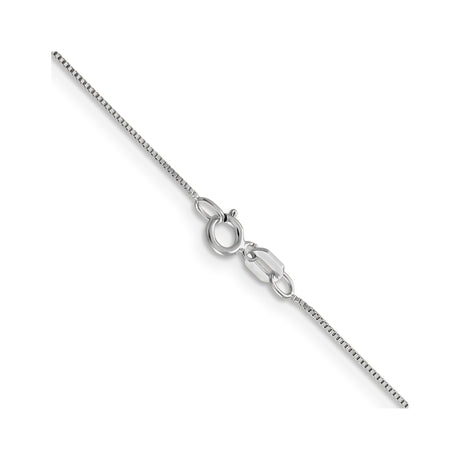 14K White Gold 0.5 mm Box Chain Necklace, Polished alternate angle