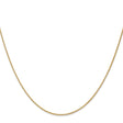 14K Yellow Gold 1 mm Polished Chain Necklace, Solid