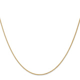 14K Yellow Gold 1 mm Polished Chain Necklace, Solid