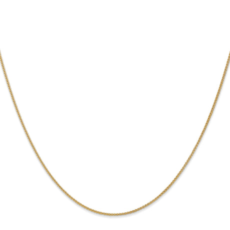 14K Yellow Gold 1 mm Polished Chain Necklace, Solid