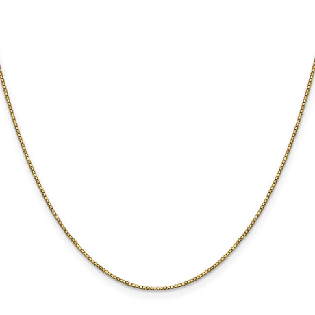 14K Yellow Gold 0.9 mm Box Chain Necklace, Polished