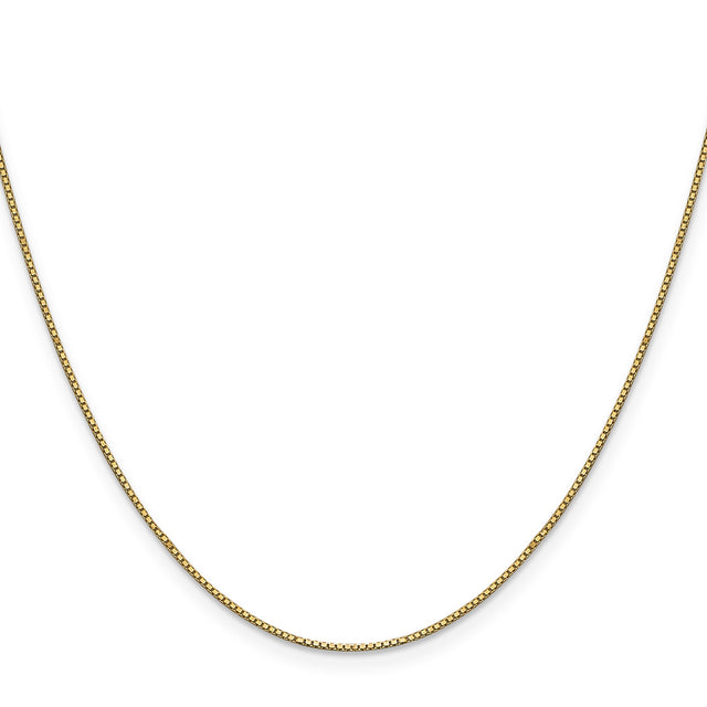 14K Yellow Gold 0.9 mm Box Chain Necklace, Polished