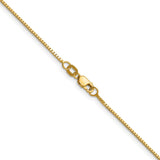 14K Yellow Gold 0.9 mm Box Chain Necklace, Polished alternate angle