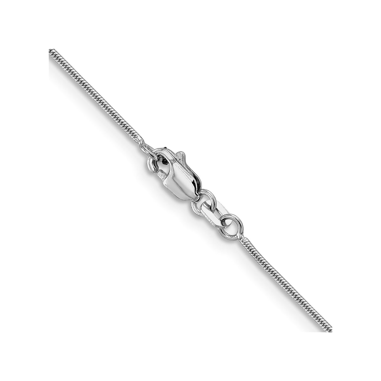 14K White Gold 0.9 mm Polished Chain Necklace, Solid alternate angle