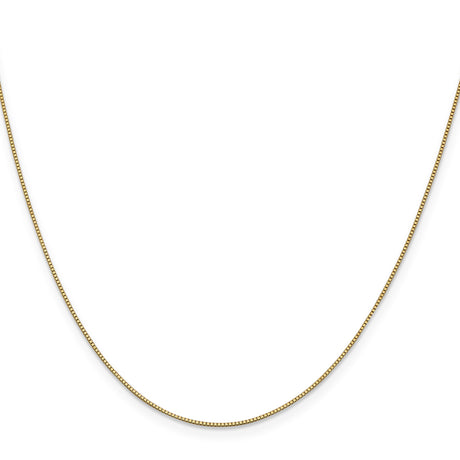 14K Yellow Gold 0.7 mm Box Chain Necklace, Polished
