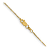 14K Yellow Gold 0.7 mm Box Chain Necklace, Polished alternate angle