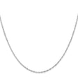 14K White Gold 1 mm Singapore Chain Necklace, Polished